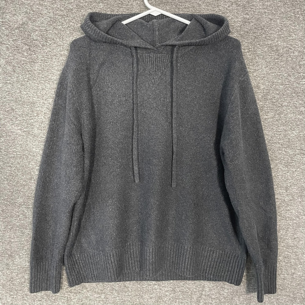 Marine‎ Layer Sweater Mens Small Gray Cotton Blend Hooded Knit Pullover Hoodie
